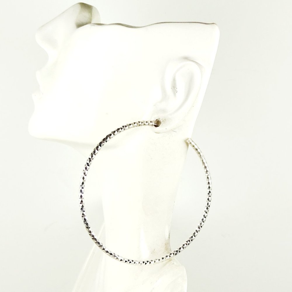 ARGENTO VIVO Sterling Silver Corrugated Big Hoop Earrings